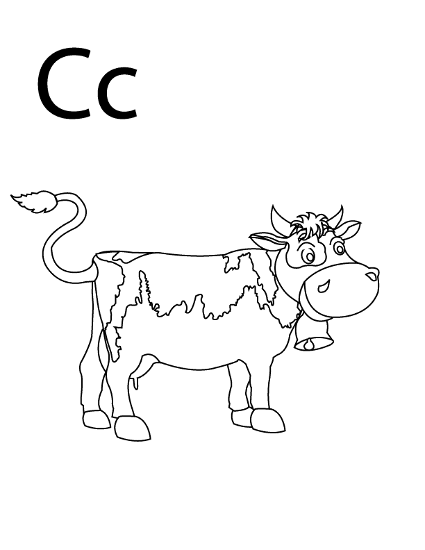 c is for cow coloring pages - photo #7