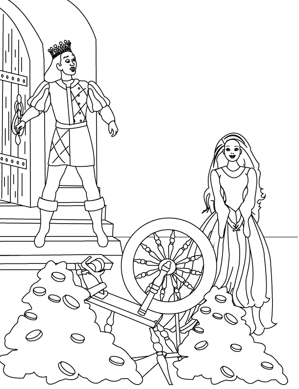 Coloring Pages - The King amazed to see the gold