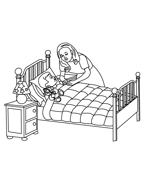 bed time coloring pages - photo #2