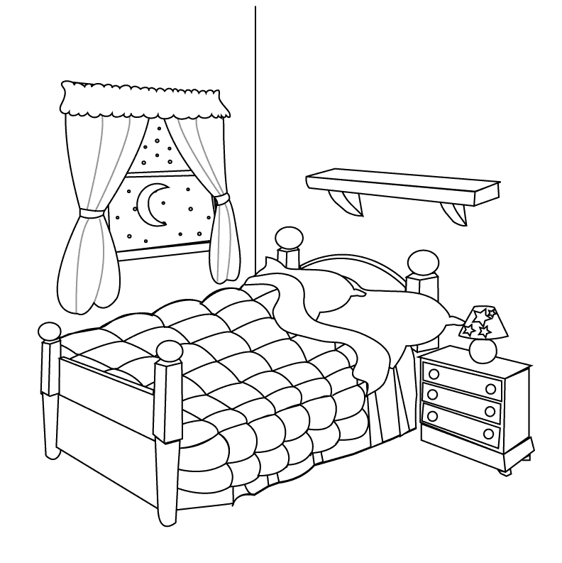 Coloring Pages Bedroom Furniture