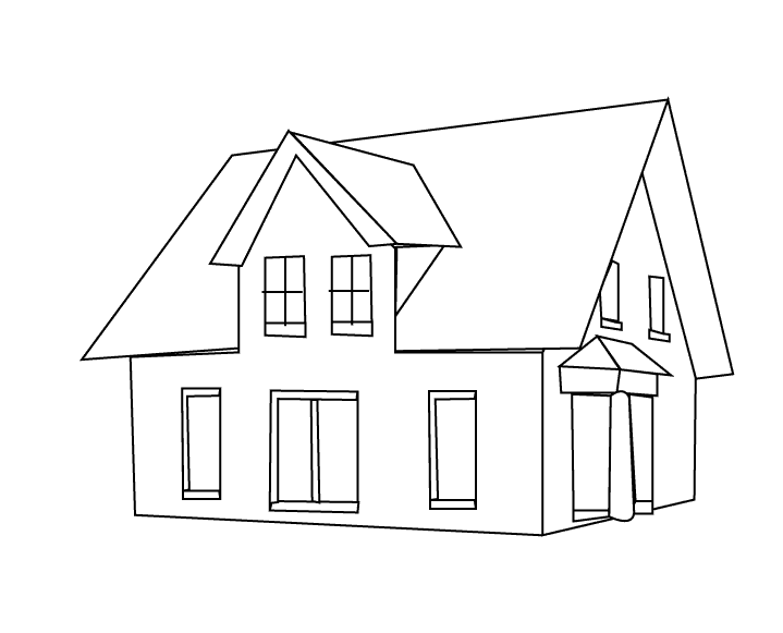 house clipart coloring - photo #15