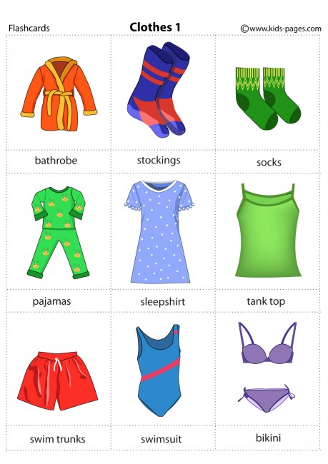 clothes worksheet clipart - photo #6