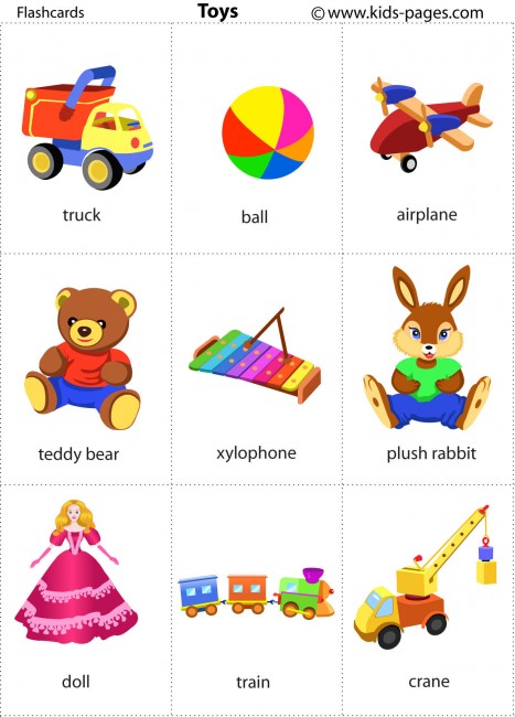 Flashcards de juguetes en Kids-Pages