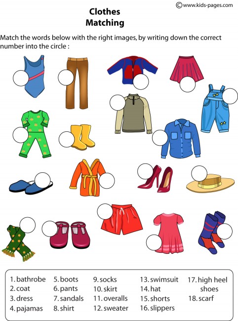 Clothes. Worksheet