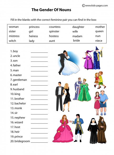 People Gender Worksheet