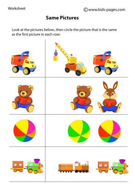 Same / Different 6 worksheet