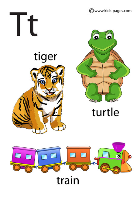 Letter T flashcard