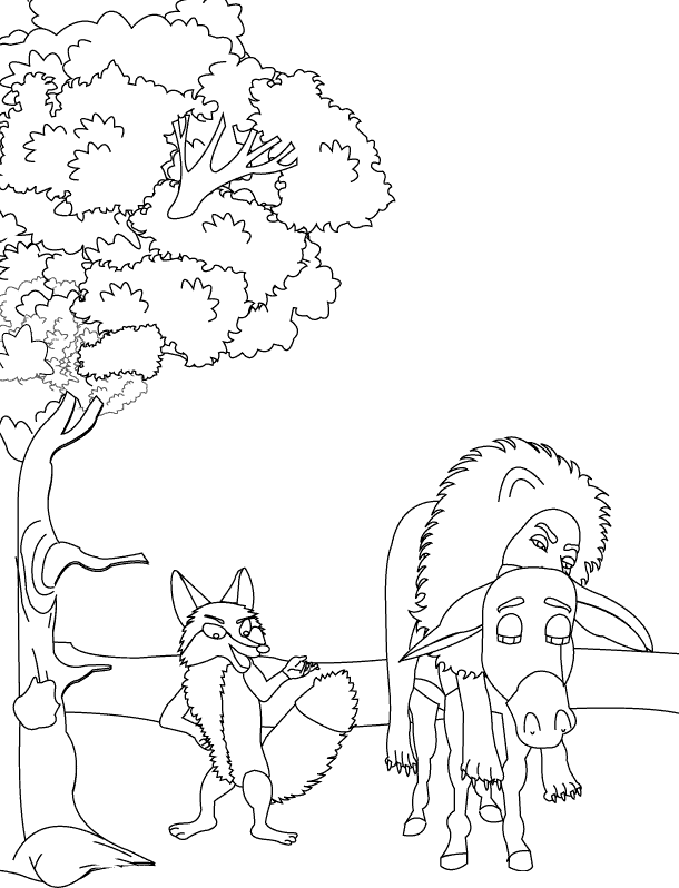 The Ass in the Lion's Skin_coloring page