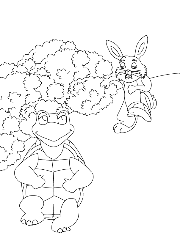 The Hare and the Tortoise2_coloring page