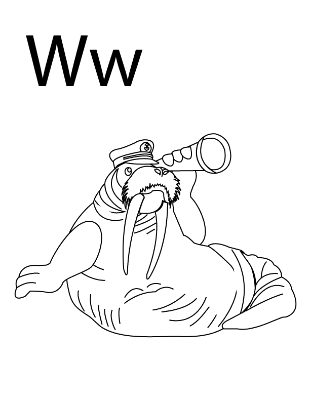 Letter-W_coloring page
