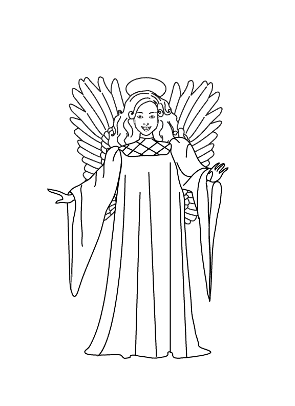 Angel2_coloring page