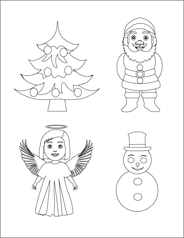 Christmas objects_coloring page