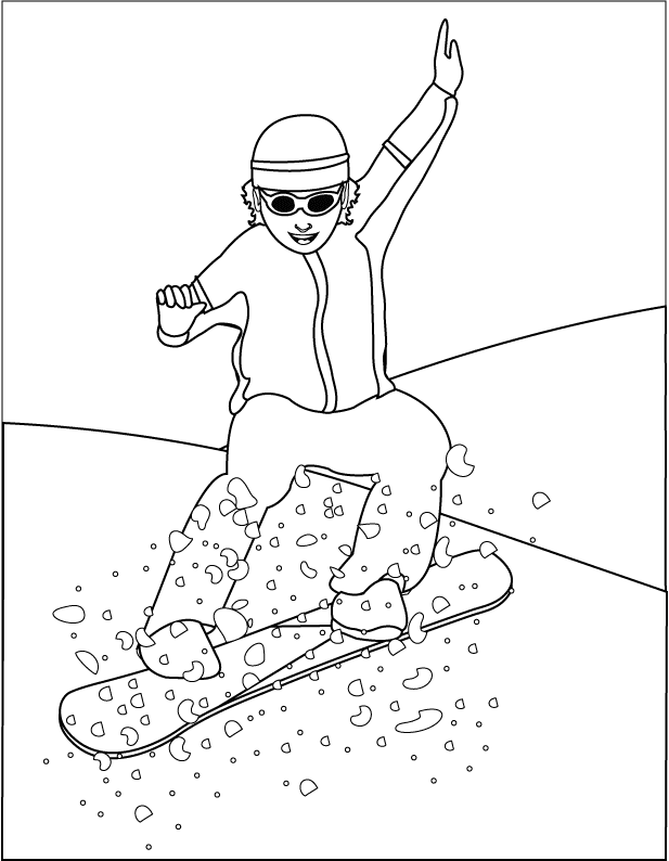 Snowboarding_coloring page