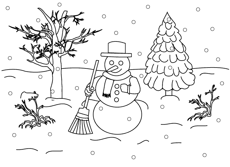 Coloring Pages - Winter Landscape