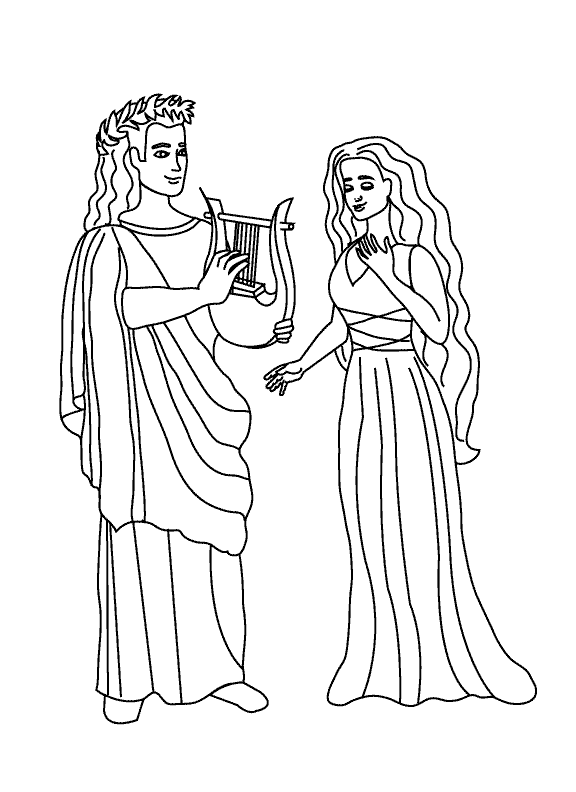 Orpheus and Euridice_coloring page
