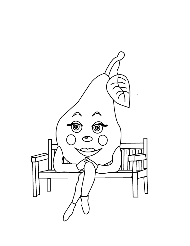 Pear_coloring page