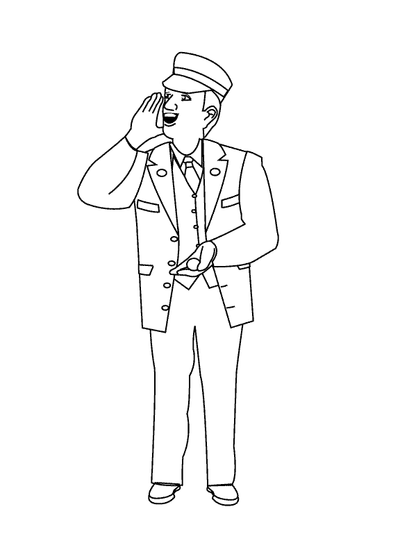 Coloring Pages Train Conductor