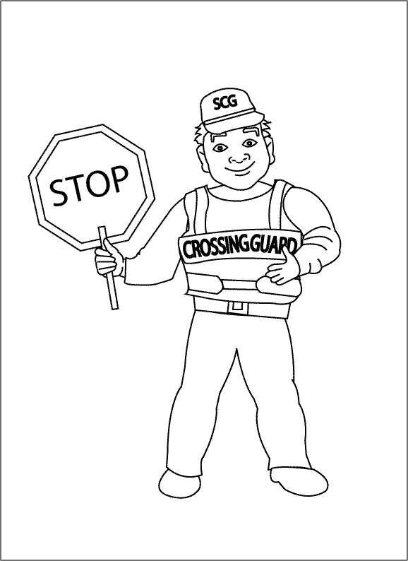 Crossing Guard_coloring page