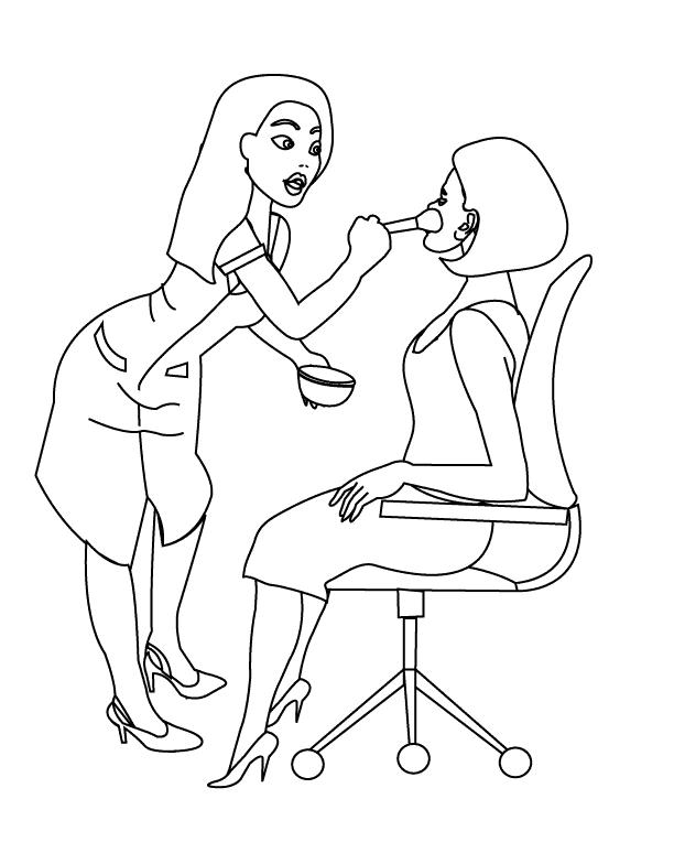 Coloring Pages Make Up Artist
