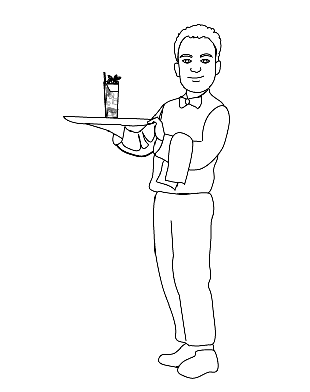 Coloring Pages - Waiter
