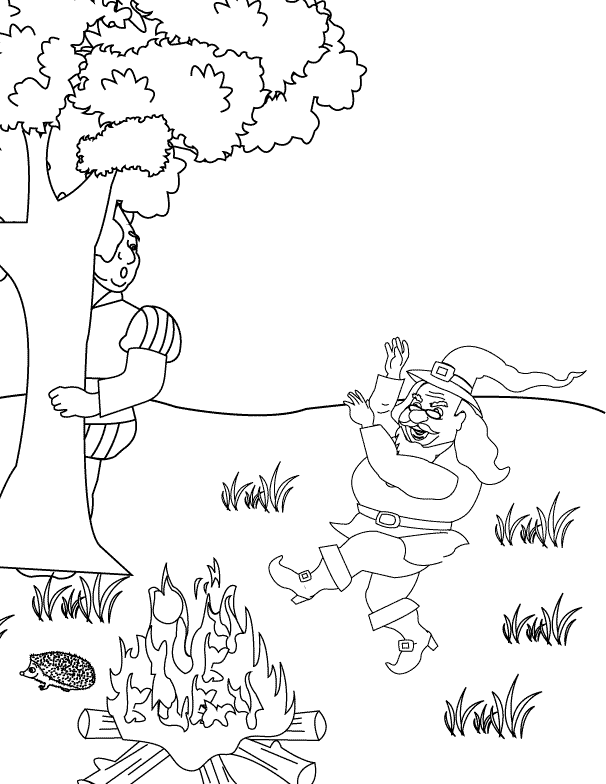 Rumpelstiltskin dancing around the fire_coloring page