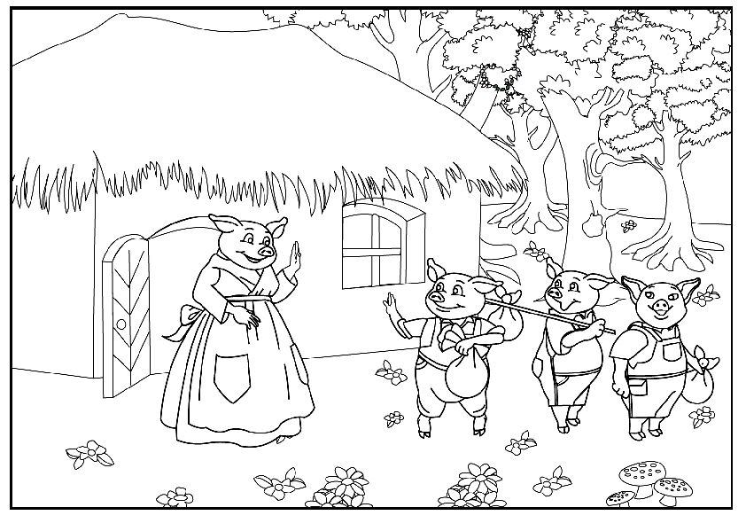 The Three Little Pigs 1_coloring page