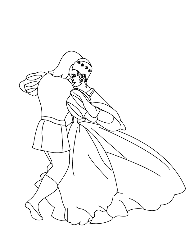 Couple Dancing1_coloring page