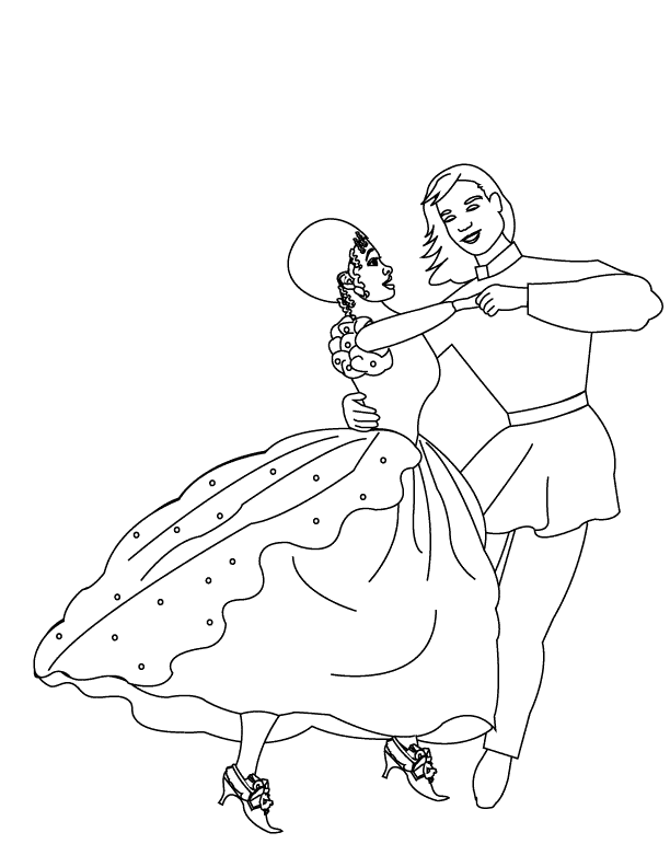 Couple Dancing3_coloring page