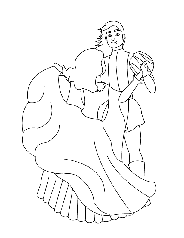 Couple Dancing4_coloring page