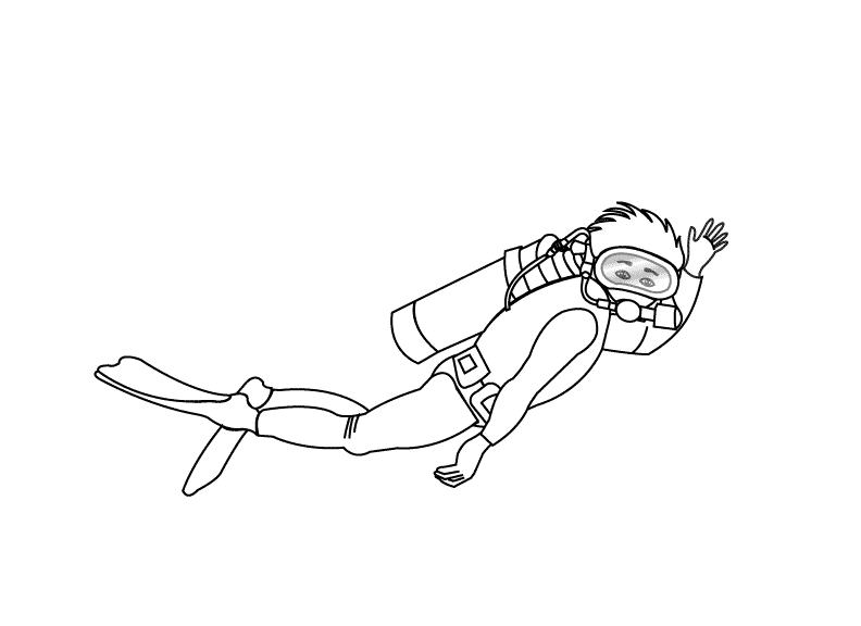 Diver_coloring page