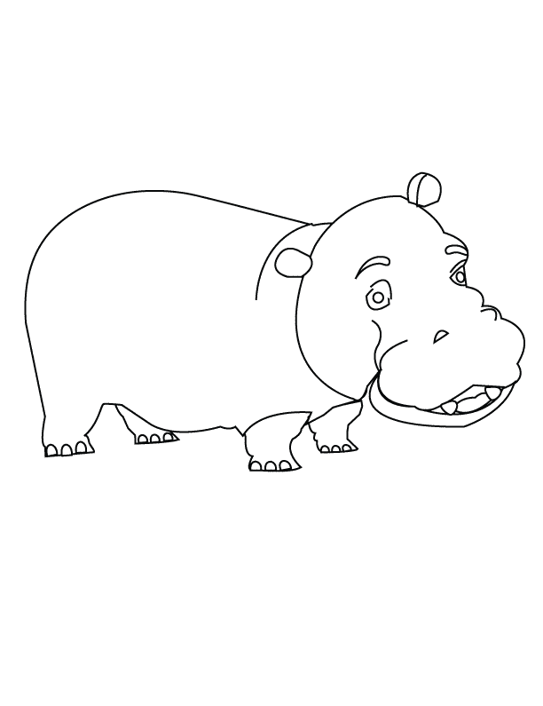 Hippo_coloring page