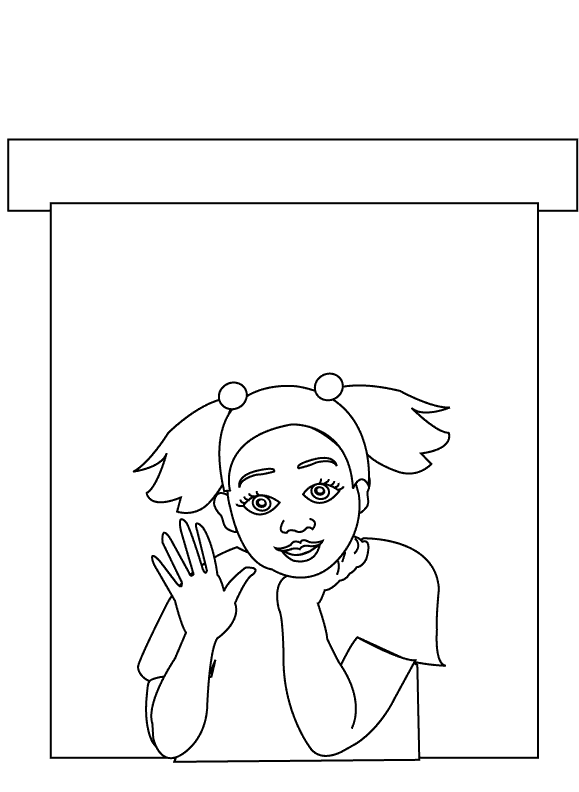 Girl at the Window_coloring page