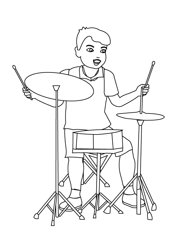 christmas drum coloring page