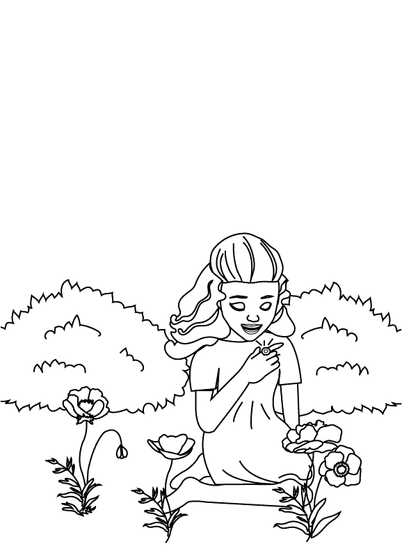 Girl with ring_coloring page