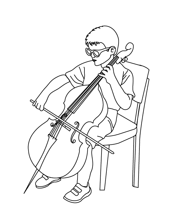 Playing the Double Bass_coloring page