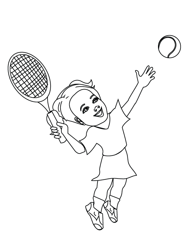 Playing Tennis_coloring page