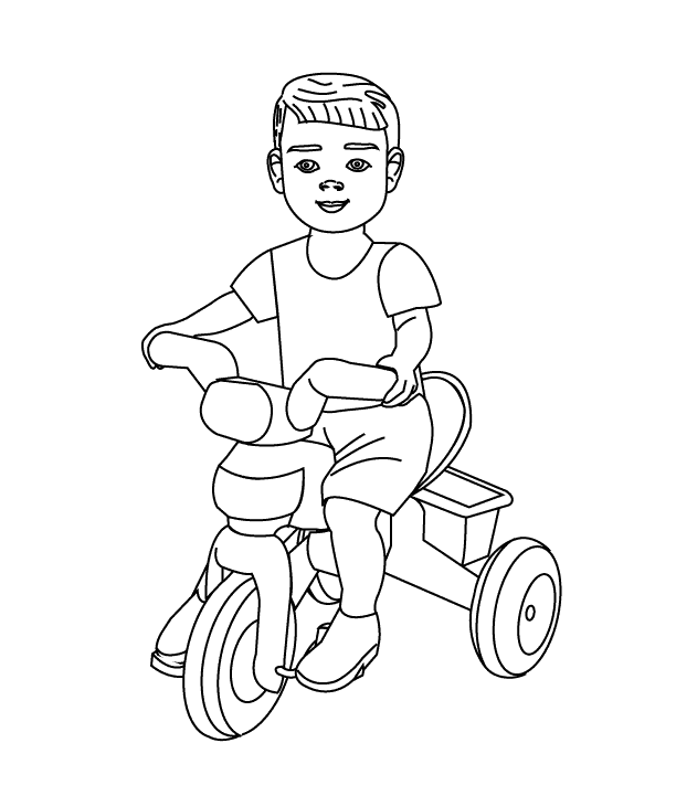 Riding The Bike_coloring page