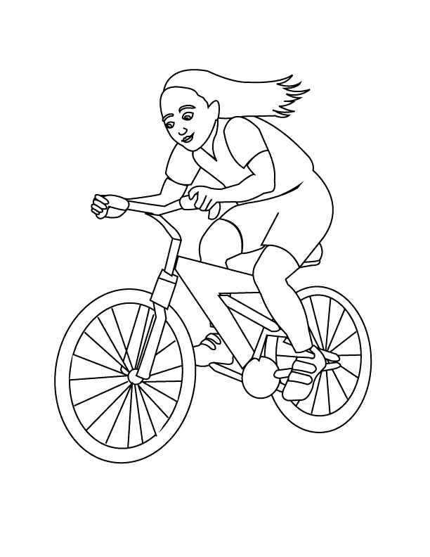 Riding the Bike_coloring page