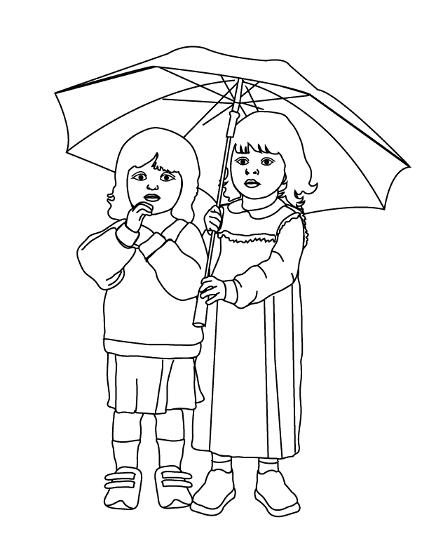 Under Umbrella_coloring page