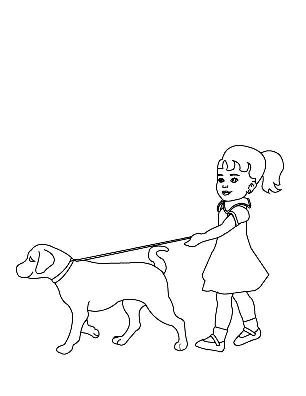 Walking the dog_coloring page