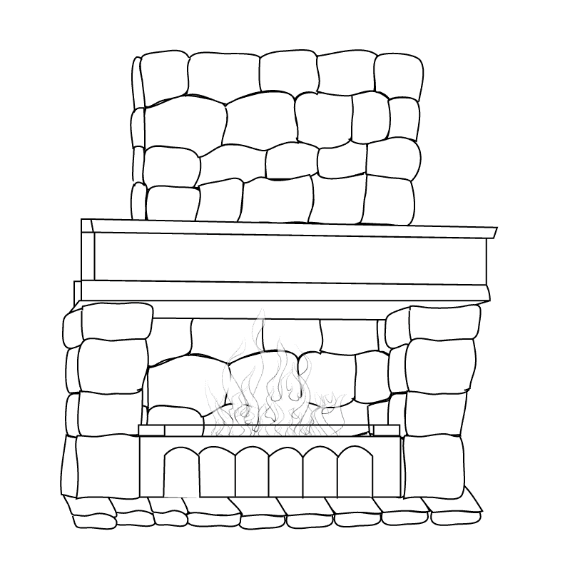 Fireplace_coloring page