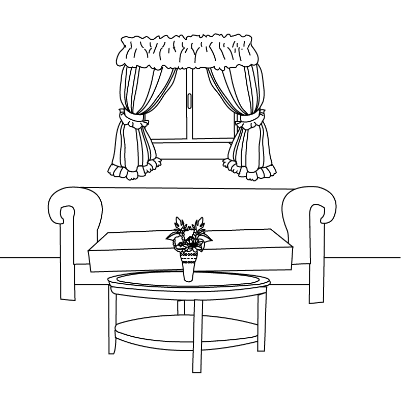 Coloring Pages Living Room