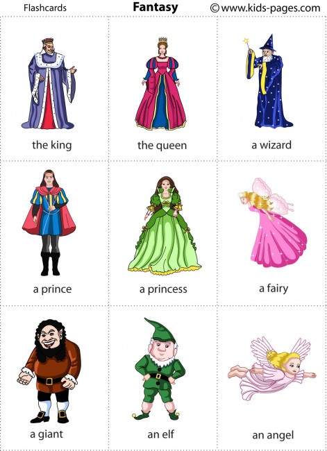 Vector fairytale flash cards set. English language game with cute castle,  king, princess, queen for kids. Magic kingdom flashcards with fantasy  characters. Simple educational printable worksheet. 6847304 Vector Art at  Vecteezy