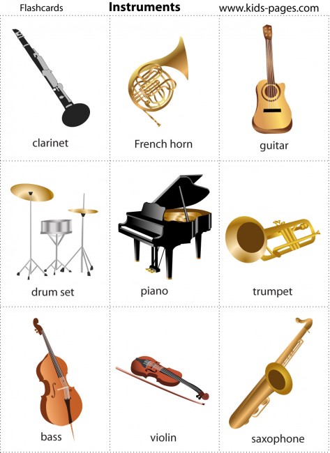 Instruments flashcard