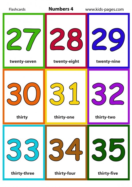 Numbers 4 flashcard