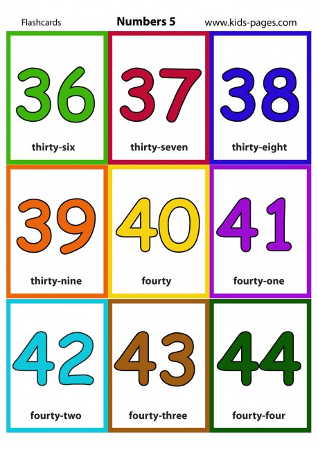 Numbers 5 flashcard