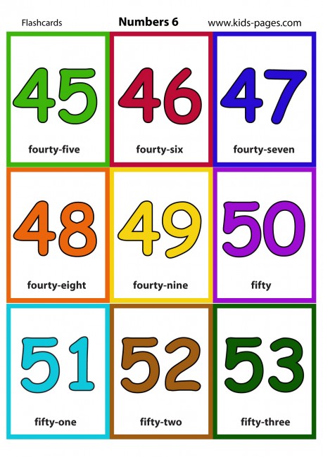 Numbers 6 flashcard