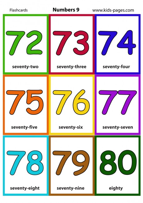 Numbers 9 flashcard