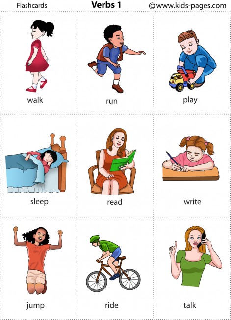 Action Verbs Flashcards For Kids - vrogue.co