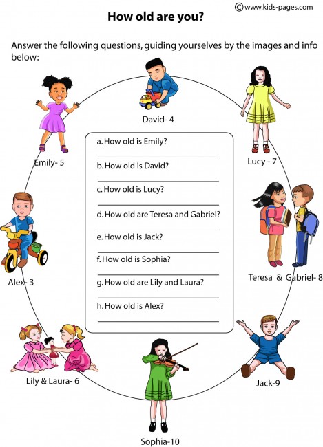 How old are you ? worksheet